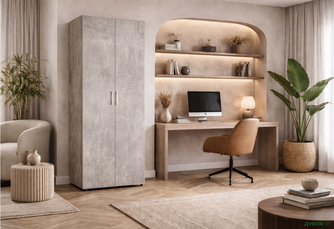 Зображення 2 - Шафа Київський стандарт КС 2-дверна 80 см бетон