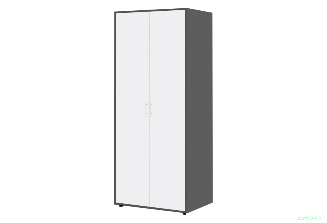 Шкаф Киевский стандарт КС 2-дверный 80 см антрацит / нимфеа альба
