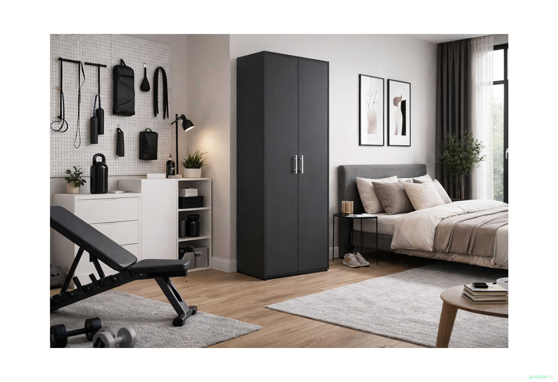 Зображення 2 - Шафа Київський стандарт КС 2-дверна 80 см антрацит