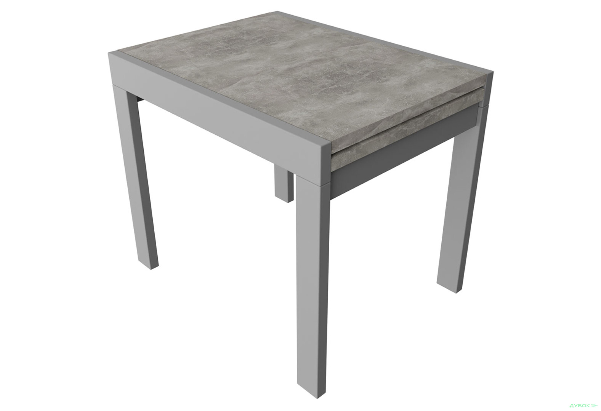 Фото 1 - Стол обеденный Неман Корс 89x69 см розкладний, бетон, ножки серые