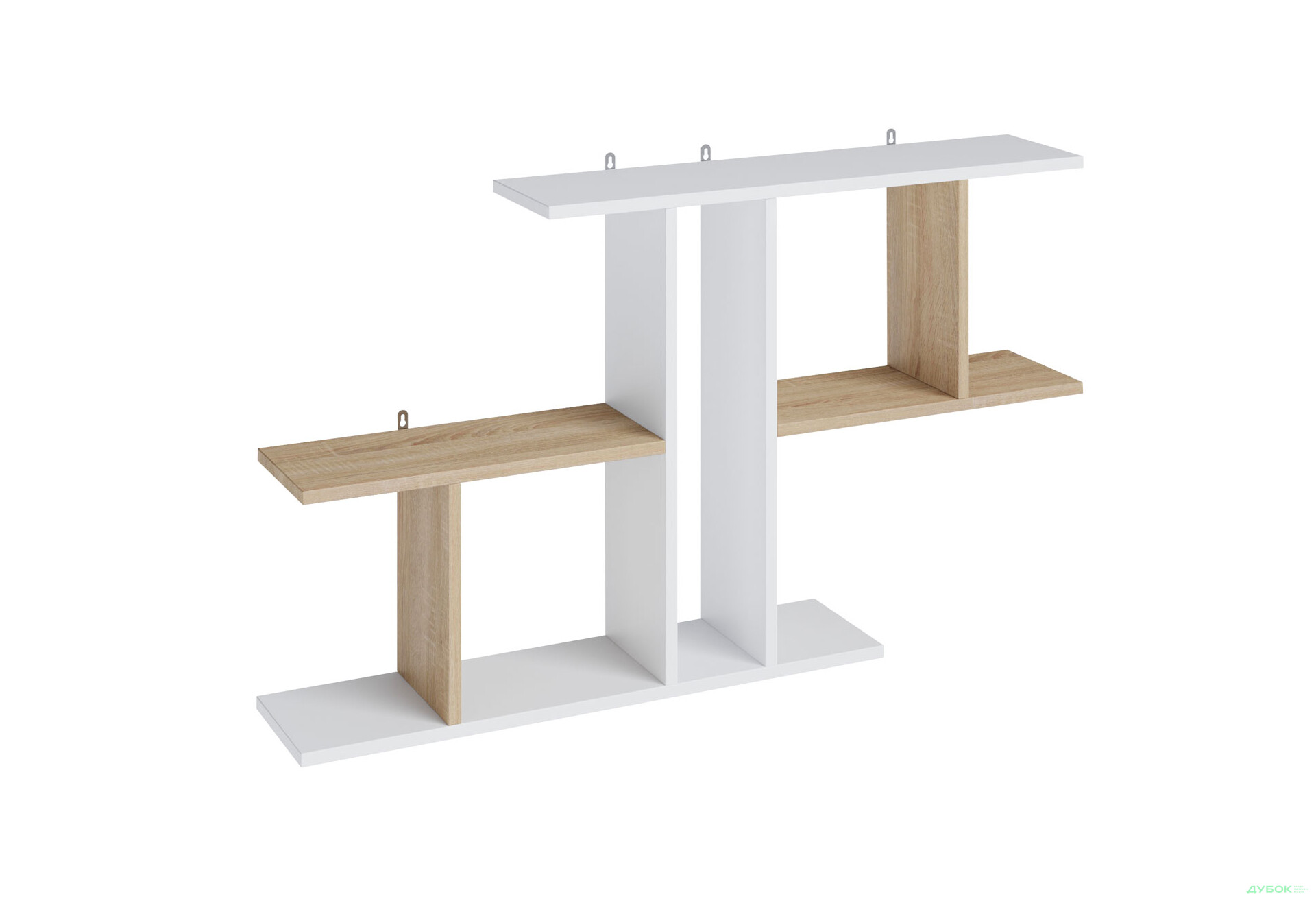 Поличка Moreli Т8 105 см, білий / дуб сонома - Зображення 1 Зображення 1 - Поличка Moreli Т8 105 см, білий / дуб сонома