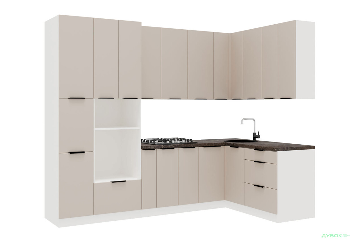 Кухня VIP-master Флет Люкс 1.6х2.8, бежевий мат - Зображення 2 Зображення 2 - Кухня VIP-master Флет Люкс 1.6х2.8, бежевий мат