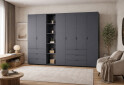 Изображение 2 - Шкаф Doros Гелар ДСП 2- и 4-дверная с ящиками и этажеркой 271 см Графит