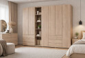 Зображення 2 - Шафа Doros Гелар ДСП 2- та 4-дверна з шухлядами та етажеркою 271 см Дуб сонома