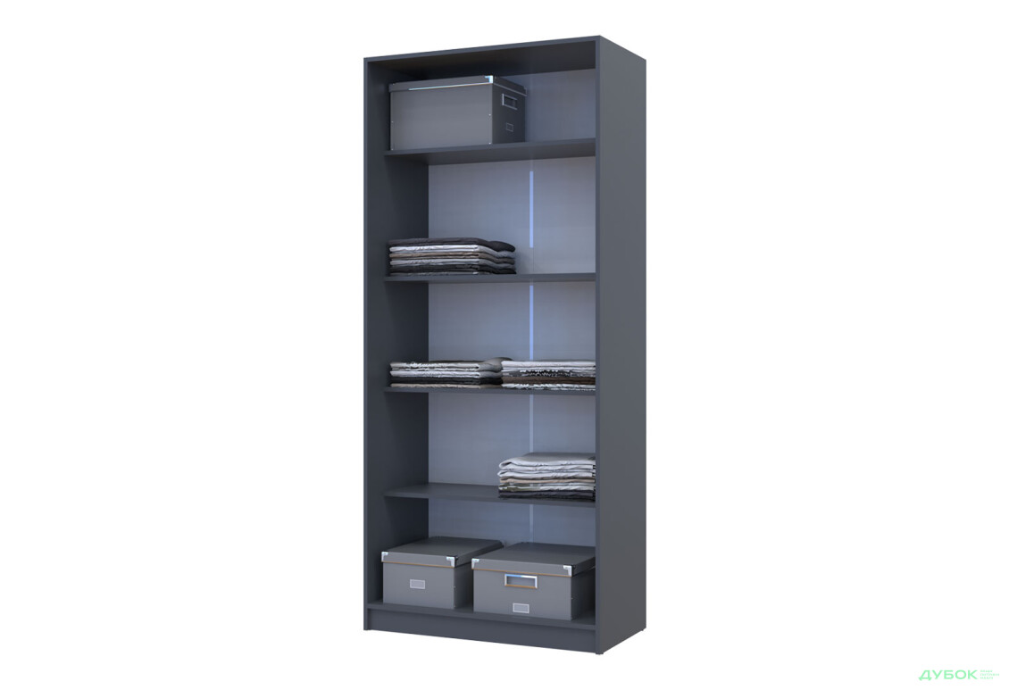 Зображення 7 - Шафа Doros Promo / Промо 2 ДСП 2-дверна з полицями 90 см Графіт