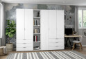 Зображення 2 - Шафа Doros Гелар ДСП 2- та 3-дверна з шухлядами та етажеркою 232 см Білий