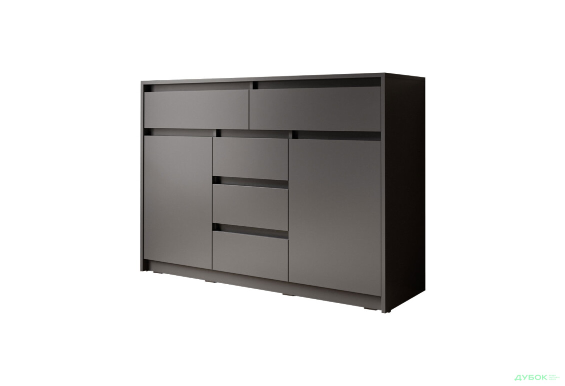 Комод Moreli Т227 з дверцятами і шухлядами 127 см антрацит - Зображення 1 Зображення 1 - Комод Moreli Т227 з дверцятами і шухлядами 127 см антрацит