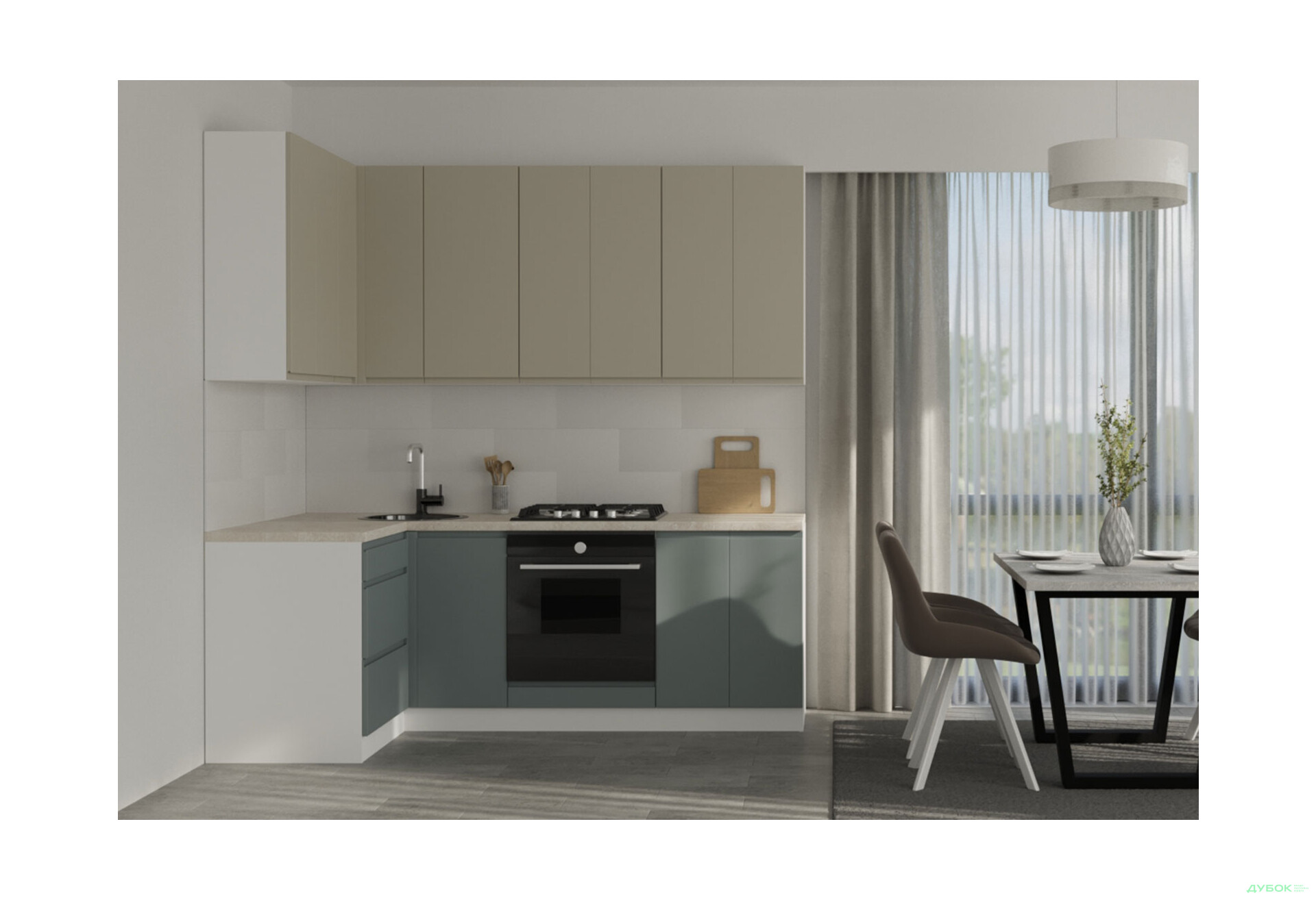 Зображення 1 - Кухня VIP-master Інтерно Люкс / Interno Luxe 2.2x1.2 м, білий / беж, сірий мат