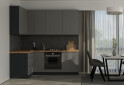Зображення 2 - Кухня VIP-master Інтерно Люкс / Interno Luxe 2.2x1.2 м, антрацит / темно-сірий мат