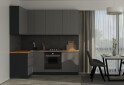 Фото 2 - Кухня Вип-Мастер Интерно Люкс / Interno Luxe 2.2x1.2 м, антрацит / темно-серый мат