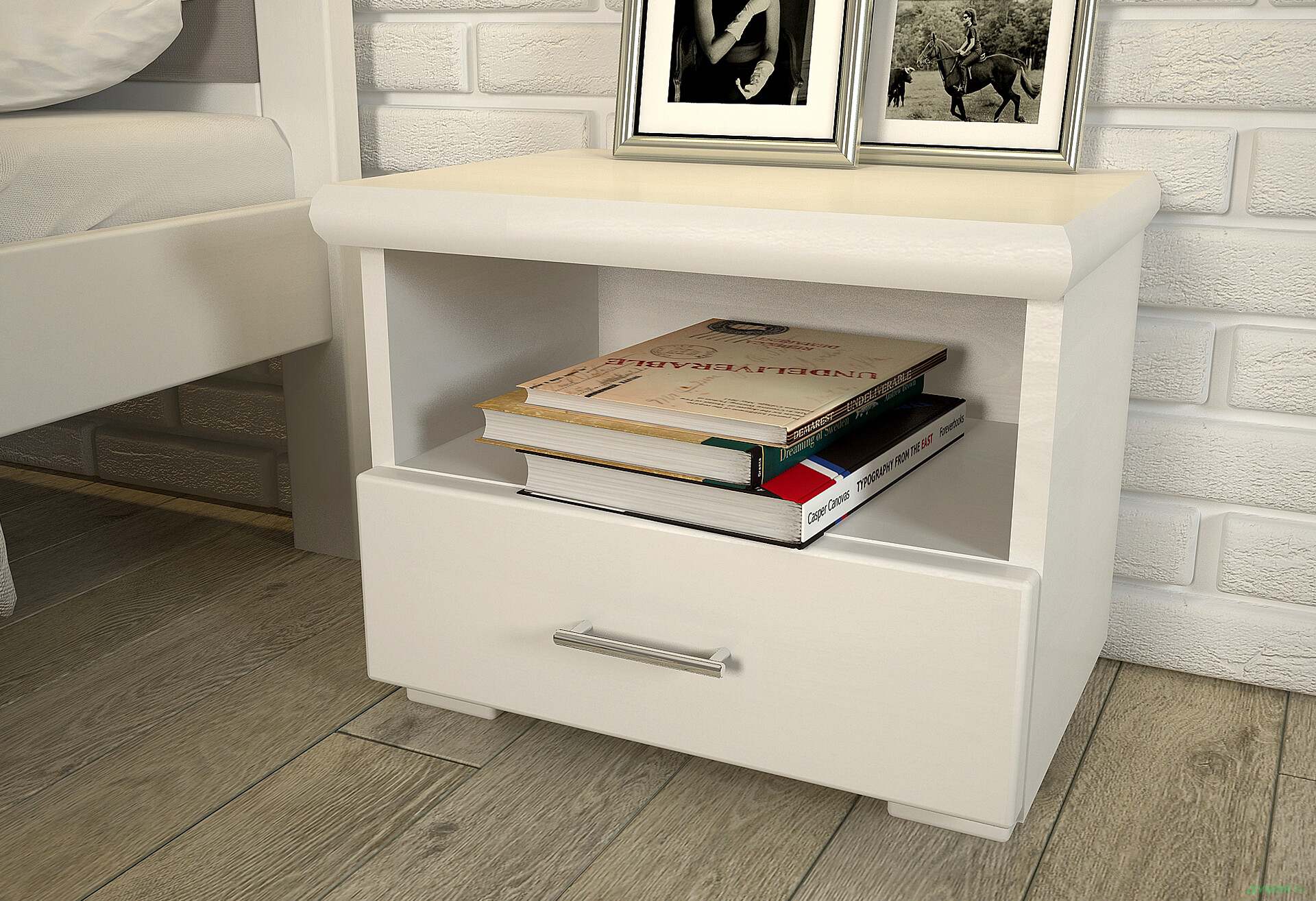 Изображение 2 - Тумба прикроватная Арбор Древ Стандарт с ящиком 50 см, белый сосна