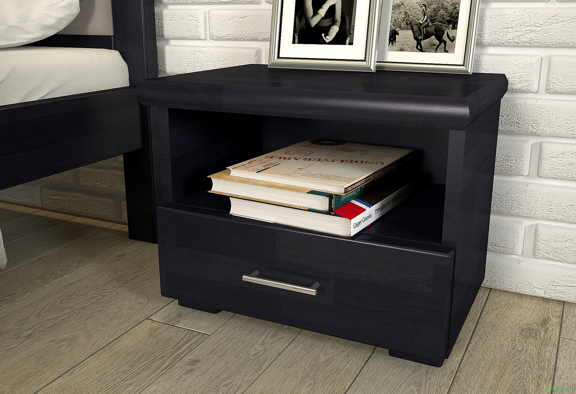 Зображення 2 - Тумба приліжкова Arbor Drev Стандарт з шухлядою 50 см, венге сосна