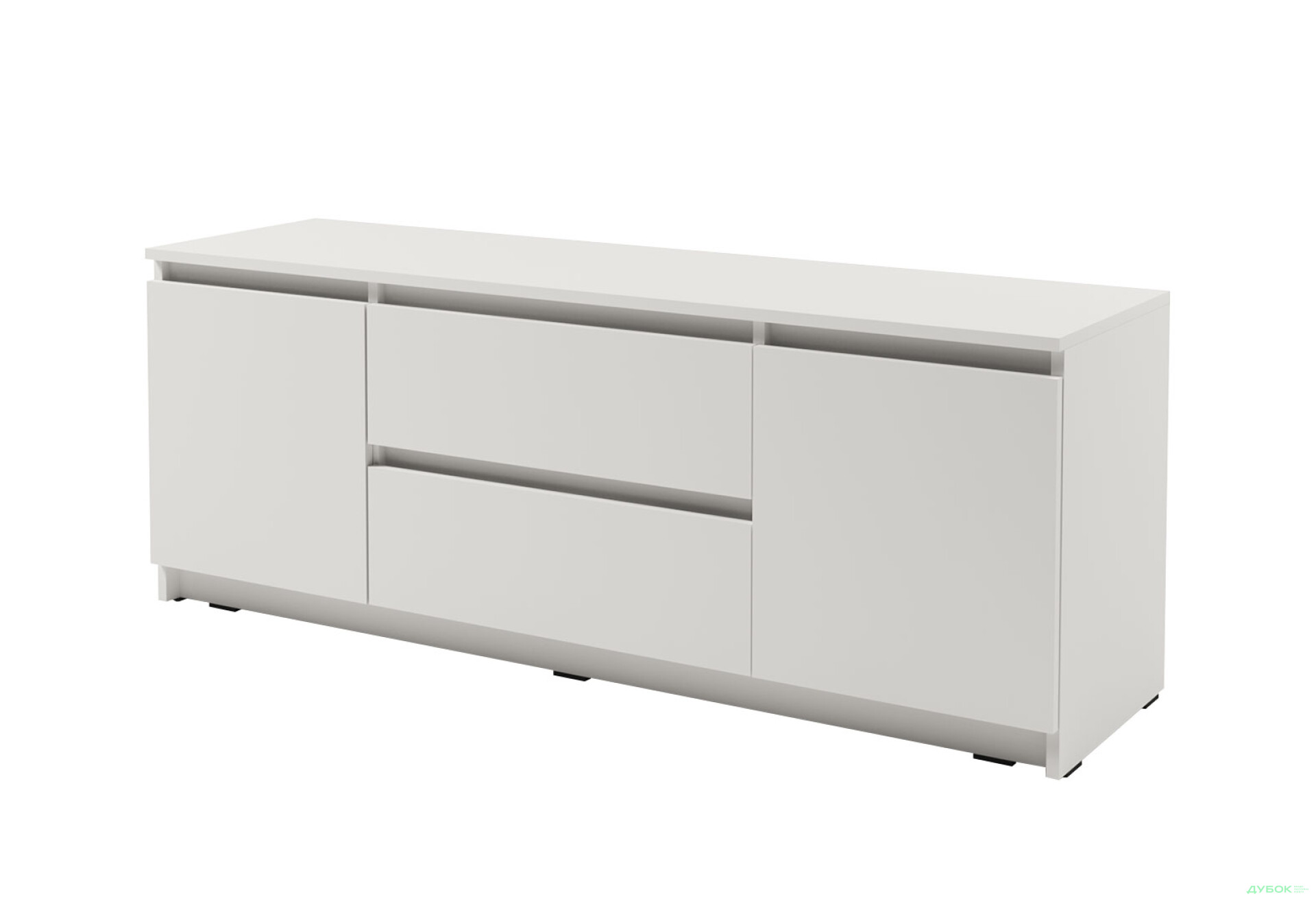 Фото 1 - Тумба під ТВ Kredens furniture Естетик D-0003 з 2 шухлядами та 2 дверками 140 см, біла