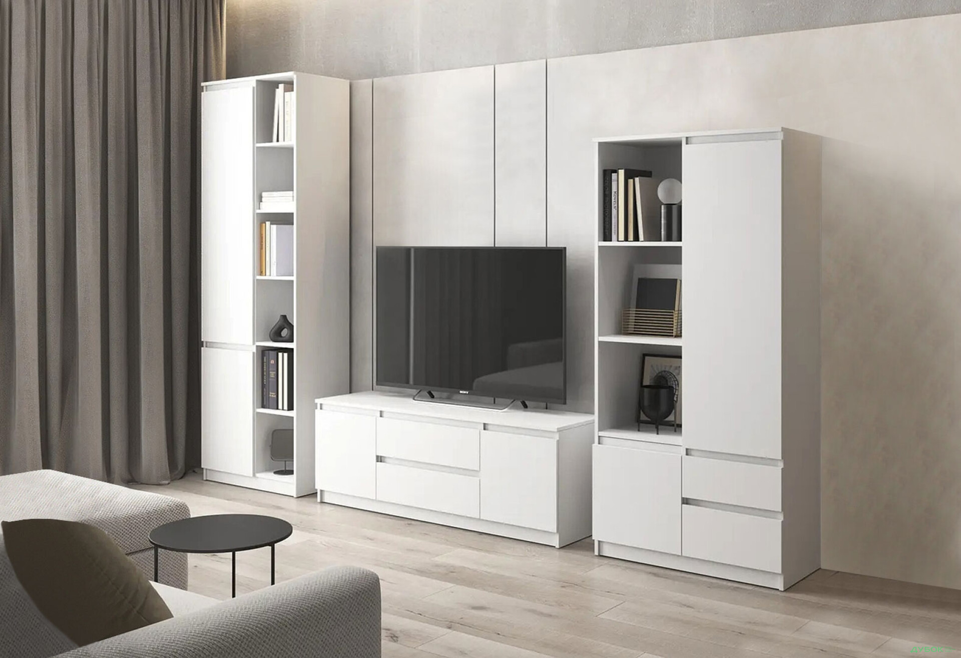 Фото 2 - Вітальня Kredens furniture Естетик 290 см, біла