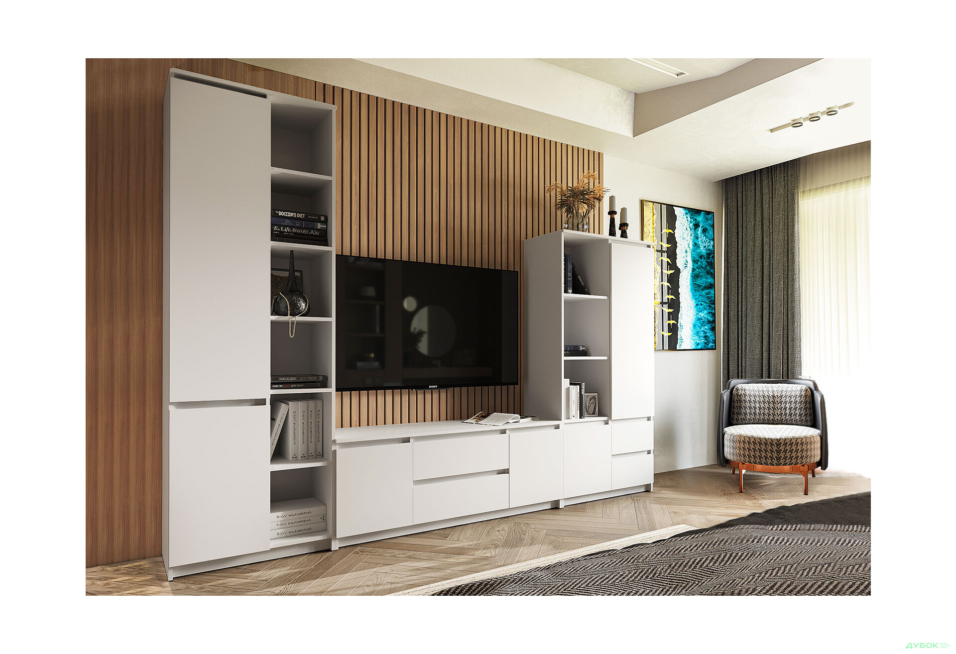 Зображення 1 - Вітальня Kredens furniture Естетик 290 см, біла