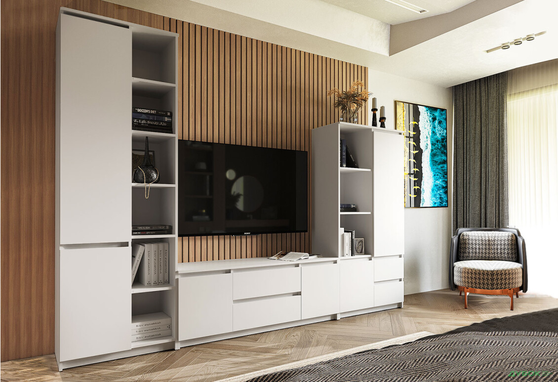 Вітальня Kredens furniture Естетик 290 см, біла