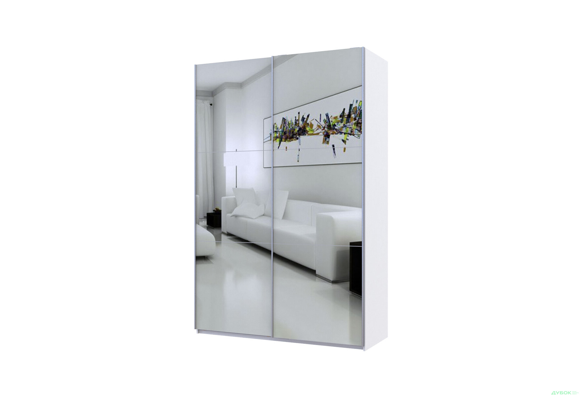 Зображення 1 - Шафа-купе Doros G-Caiser / Джі-Кейзер 2-дверна з дзеркалами 160 см, білий
