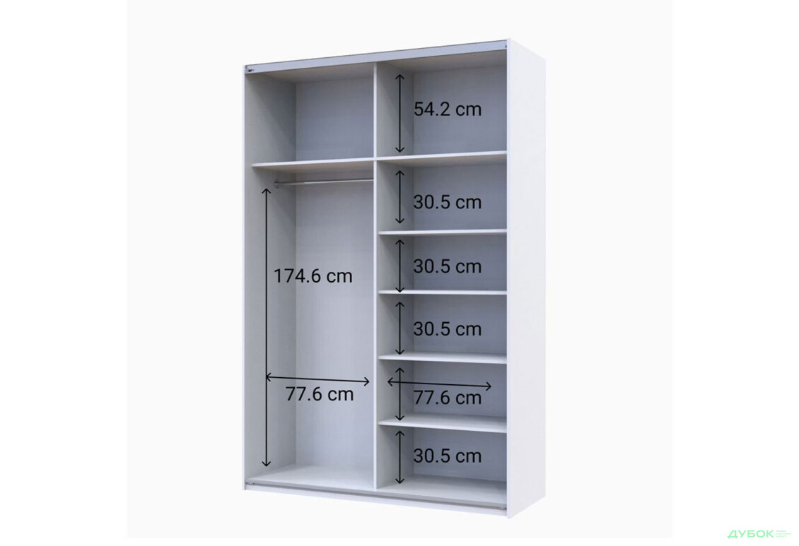 Изображение 5 - Шкаф-купе Doros G-Caiser / Джи-Кейзер 2-дверный 160 см, белый / графит