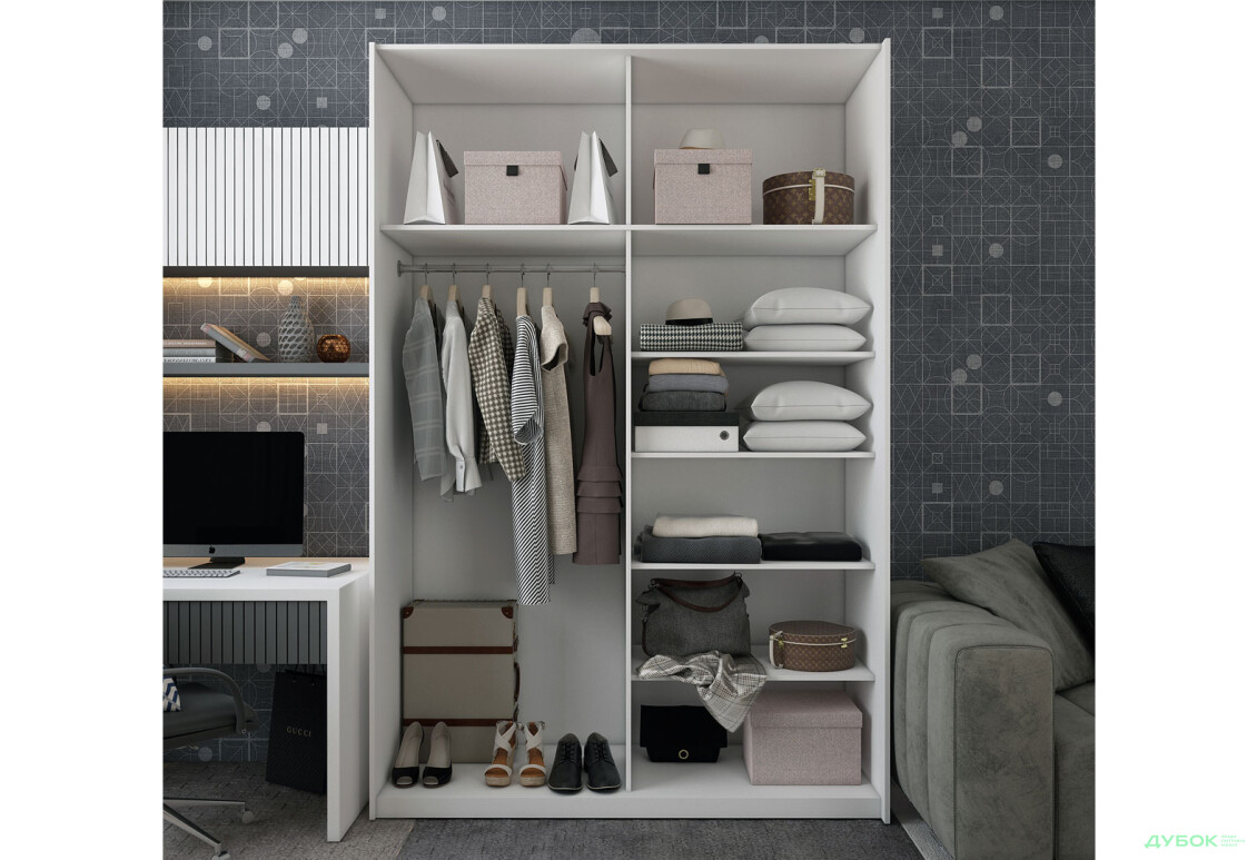 Изображение 3 - Шкаф-купе Doros G-Caiser / Джи-Кейзер 2-дверный 160 см, белый / графит