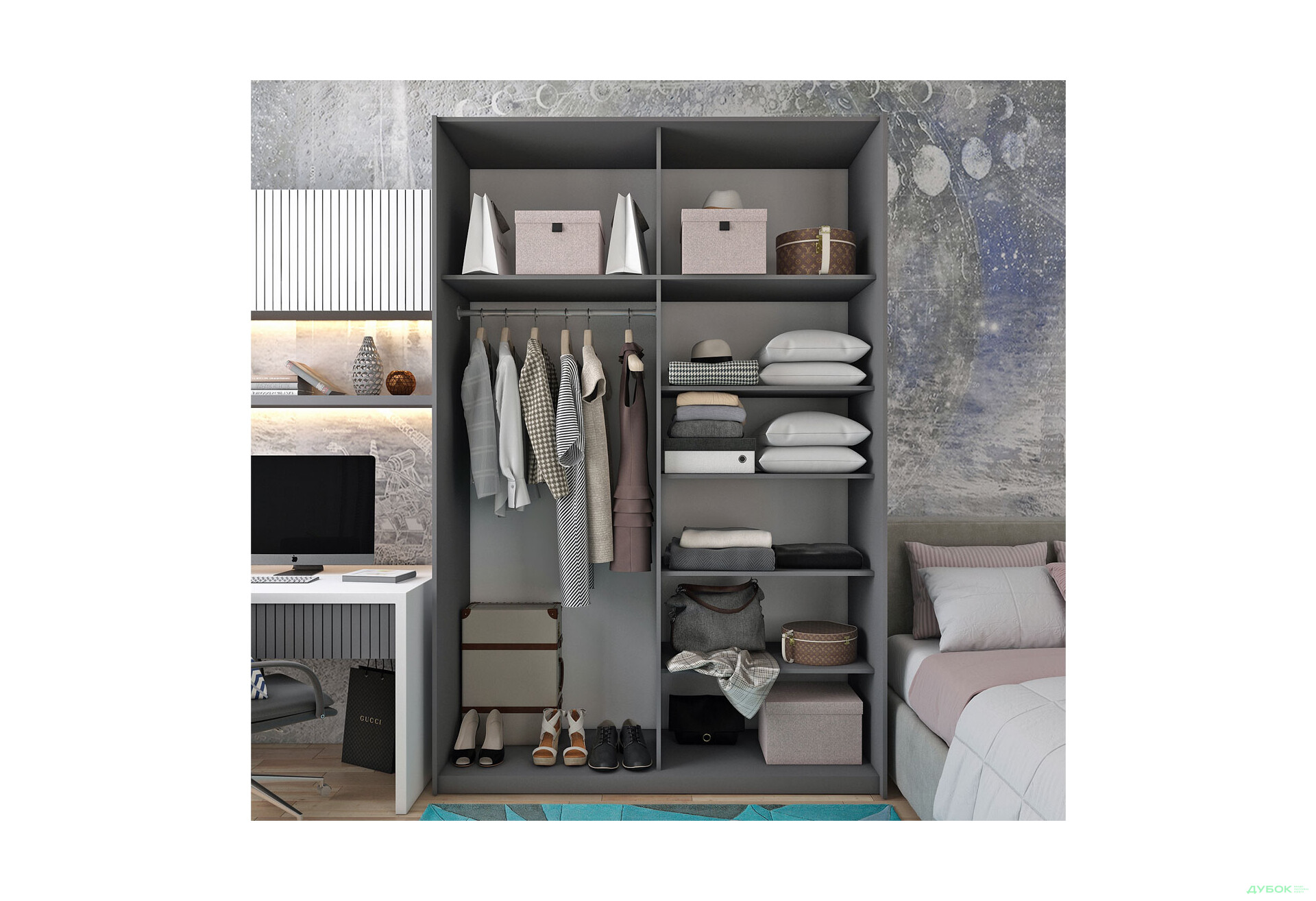 Изображение 3 - Шкаф-купе Doros G-Caiser / Джи-Кейзер 2-дверный 160 см, графит