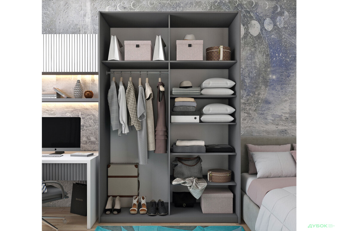 Изображение 3 - Шкаф-купе Doros G-Caiser / Джи-Кейзер 2-дверный 160 см, графит