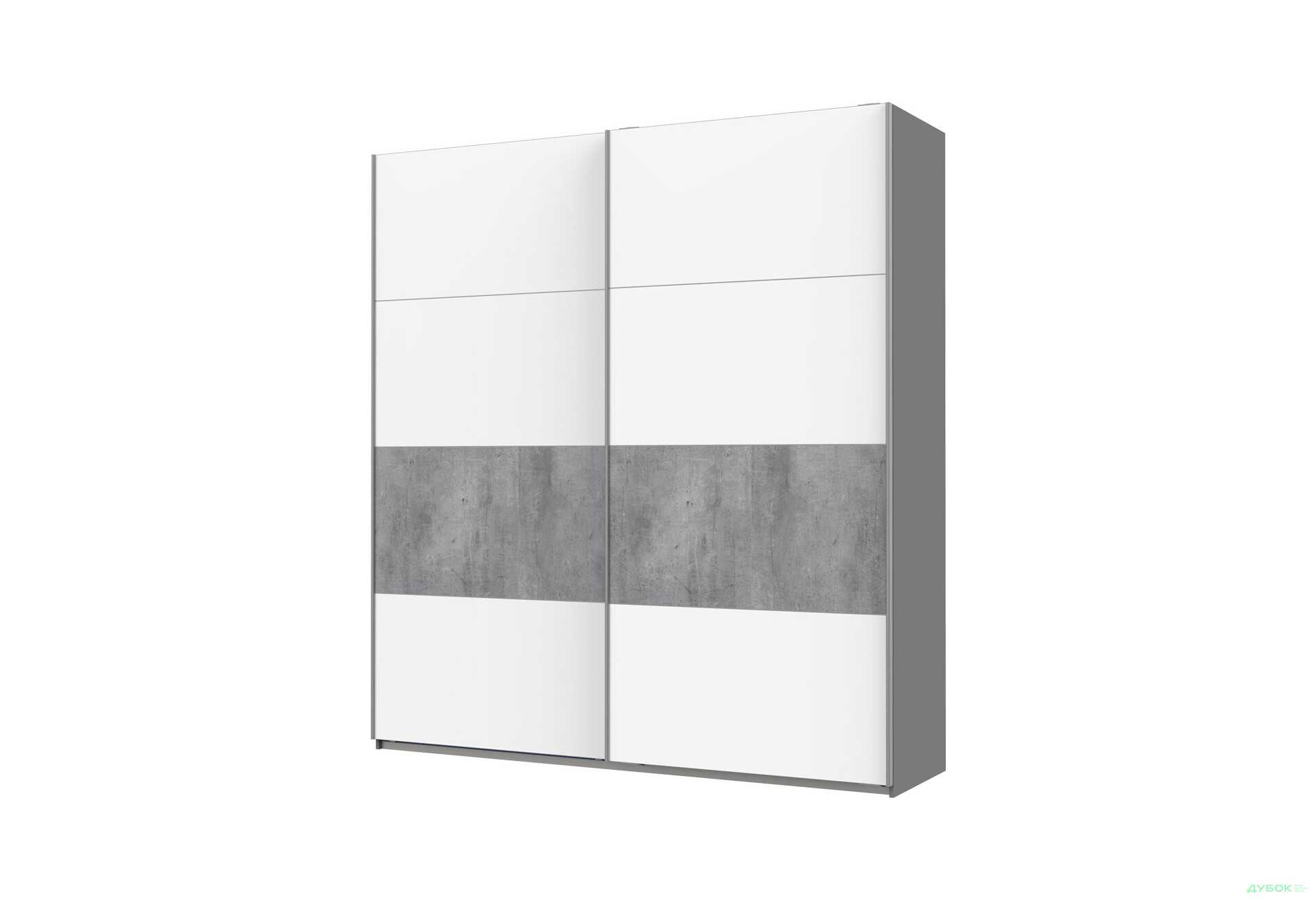 Изображение 1 - Шкаф-купе Doros G-Caiser / Джи-Кейзер 2-дверный 220 см, антрацит / белый, вставка бетон