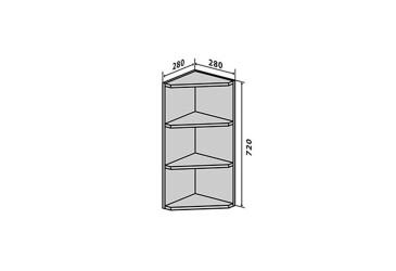 В15 Полки угловые 72 Бета (фасад 18 мм) Вип-Мастер