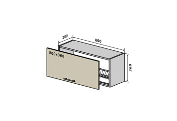 В17 Тумба низкая сушка 80 Бета (фасад 18 мм) Вип-Мастер