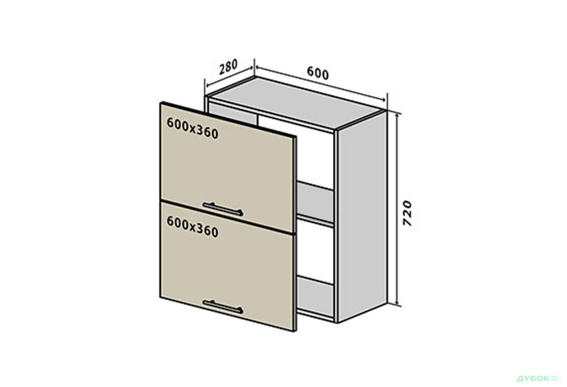 В20 Тумба 2Д 60 Бета (фасад 18 мм) VIP-master