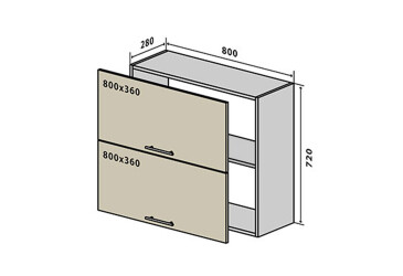 В21 Тумба 2Д 80 Бета (фасад 18 мм) VIP-master