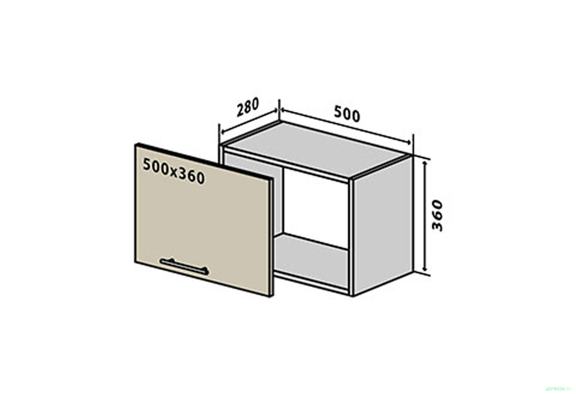 Зображення 1 - В27 Тумба 1Д 50 Бета (фасад 18 мм) VIP-master