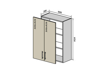 В46 Тумба 2Д 60 Бета (фасад 18 мм) VIP-master