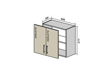 В53 Тумба 2Д 60 Бета (фасад 18 мм) Вип-Мастер