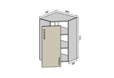 В54 Тумба 1Д 58 Бета (фасад 18 мм) Вип-Мастер