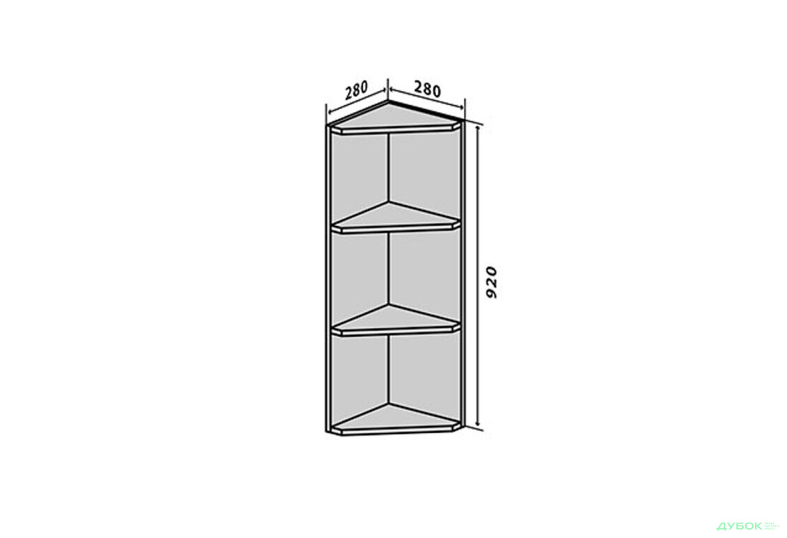 В55 Полиці кутові 92 Бета (фасад 18 мм) VIP-master - Зображення 1 Зображення 1 - В55 Полиці кутові 92 Бета (фасад 18 мм) VIP-master