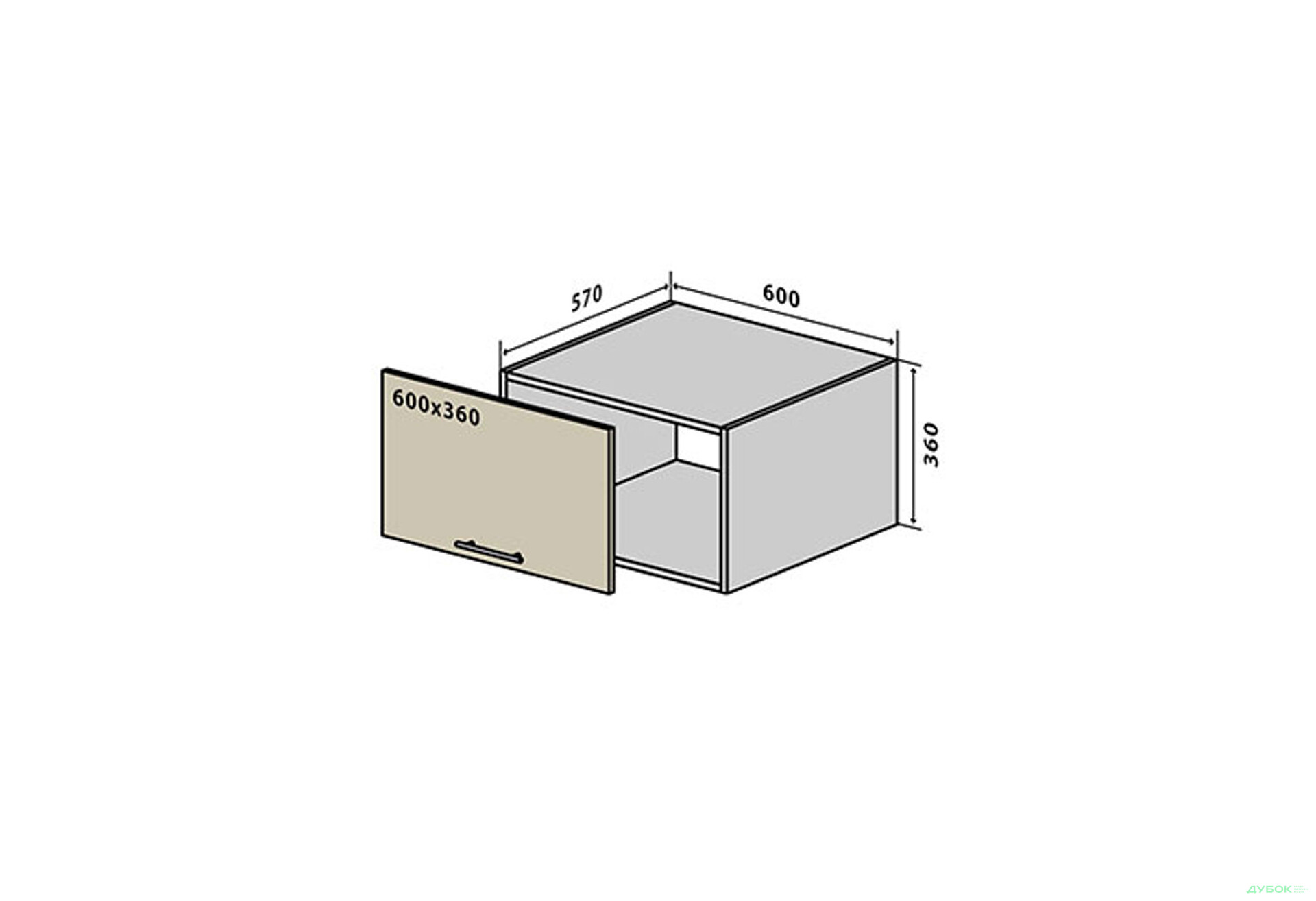 Зображення 1 - В66 Окапник Пенал 60 Бета (фасад 18 мм) VIP-master