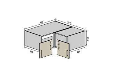 В81 Тумба кутова 98 Бета (фасад 18 мм) VIP-master