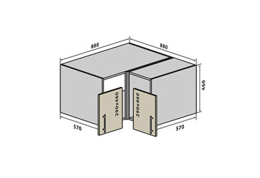 В82 Тумба кутова 88 Бета (фасад 18 мм) VIP-master