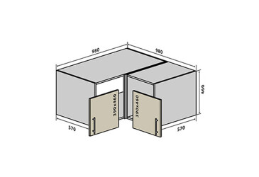 В83 Тумба кутова 98 Бета (фасад 18 мм) VIP-master