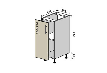 Н2 Тумба 1Д 30 Бета (фасад 18 мм) VIP-master