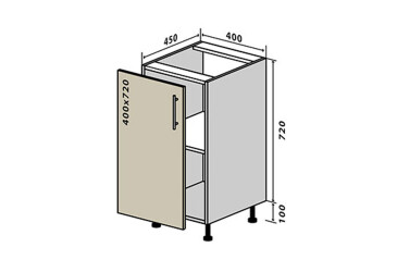 Н3 Тумба 1Д 40 Бета (фасад 18 мм) VIP-master