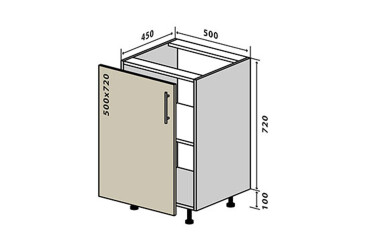 Н5 Тумба 1Д 50 Бета (фасад 18 мм) Вип-Мастер