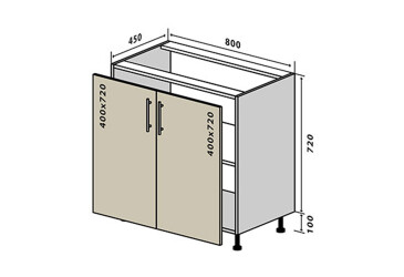 Н7 Тумба 2Д 80 Бета (фасад 18 мм) Вип-Мастер