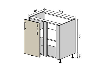 Н16 Заглушка 1Д 88 Бета (фасад 18 мм) Вип-Мастер