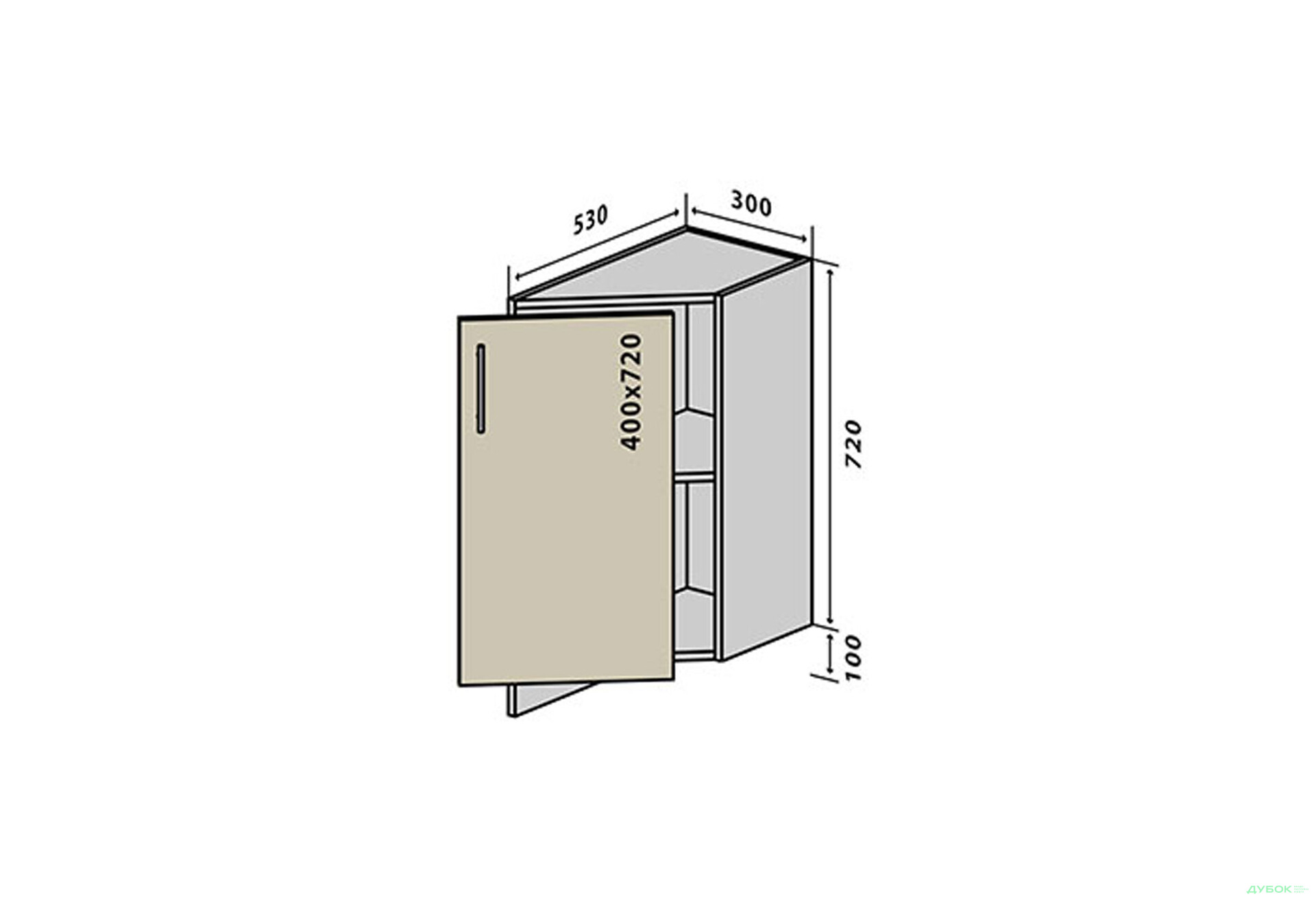Зображення 1 - Н37 Тумба закінчення Бета (фасад 18 мм) VIP-master