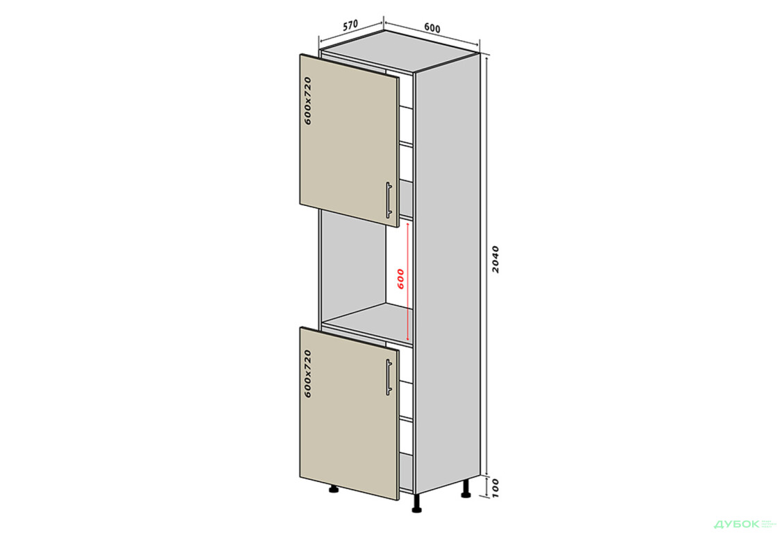 Н18 Пенал 214 New Бета (фасад 18 мм) Вип-Мастер