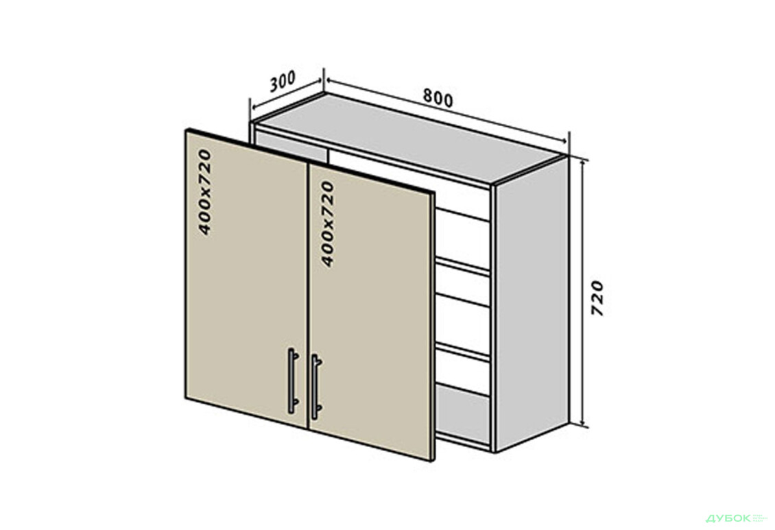 В8 Тумба 2Д 80 Бета Люкс (фасад 18 мм) Вип-Мастер
