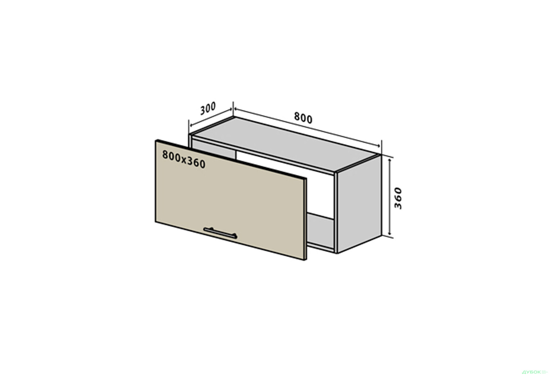 Зображення 1 - В11 Тумба низька 80 Бета Люкс (фасад 18 мм) VIP-master