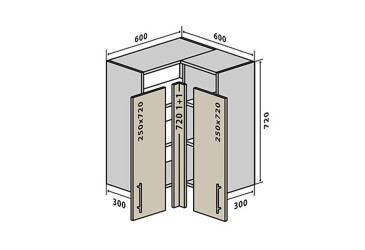 В18 Тумба угловая 60х60 Бета Люкс (фасад 18 мм) Вип-Мастер