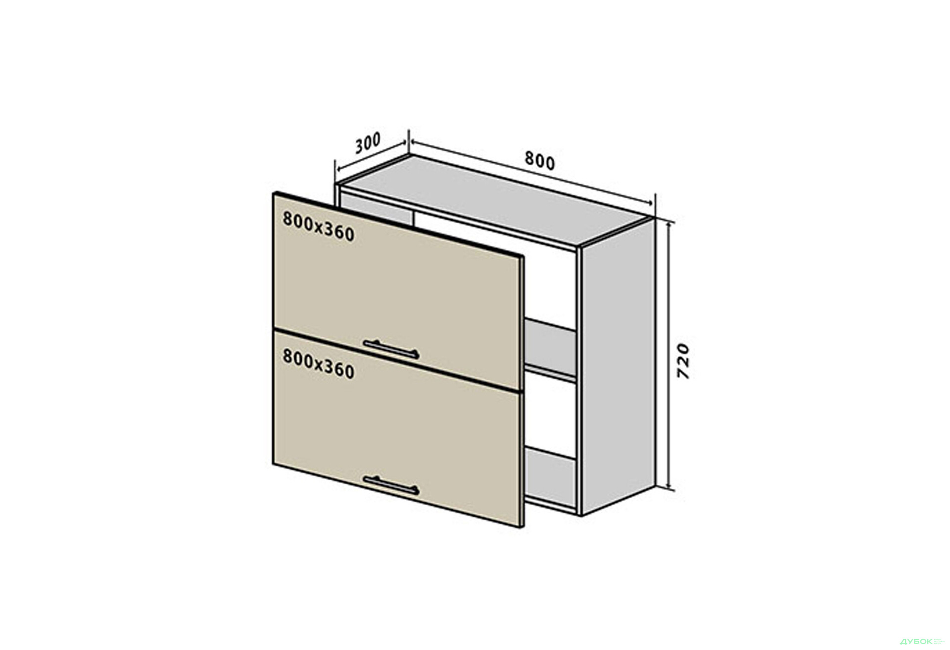 Зображення 1 - В21 Тумба 2Д 80 Бета Люкс (фасад 18 мм) VIP-master